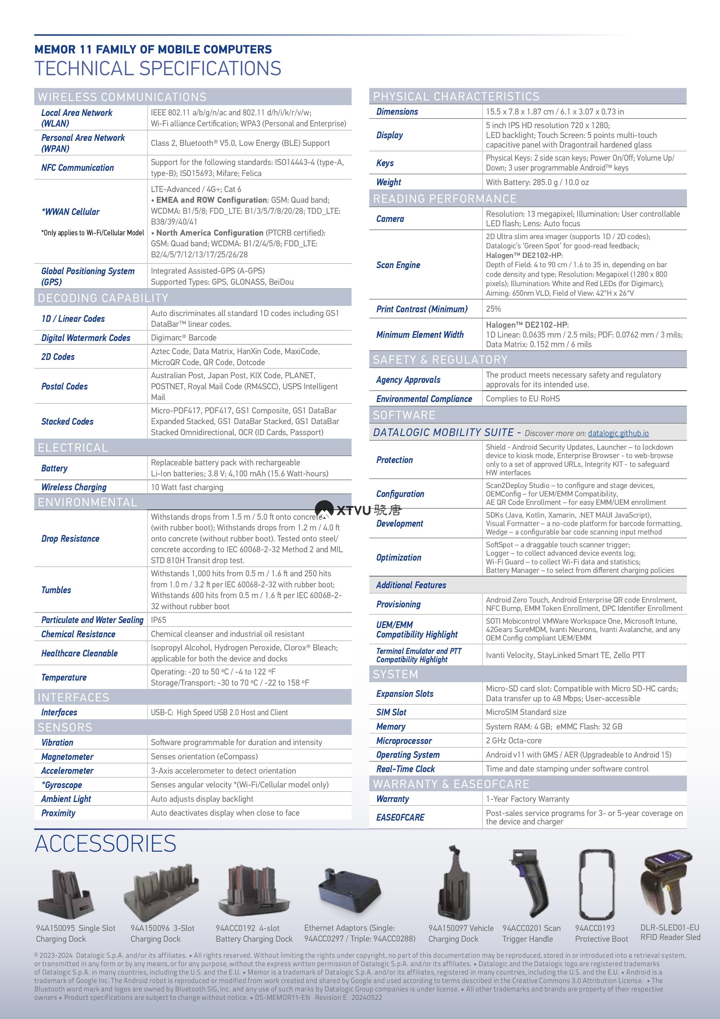DATALOGIC MEMOR-11 Multitouch Mobile Computer with Superior Features